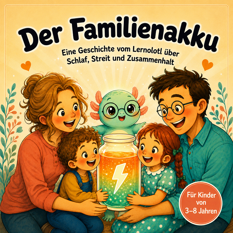 Cover des Bilderbuchs „Der Familienakku“