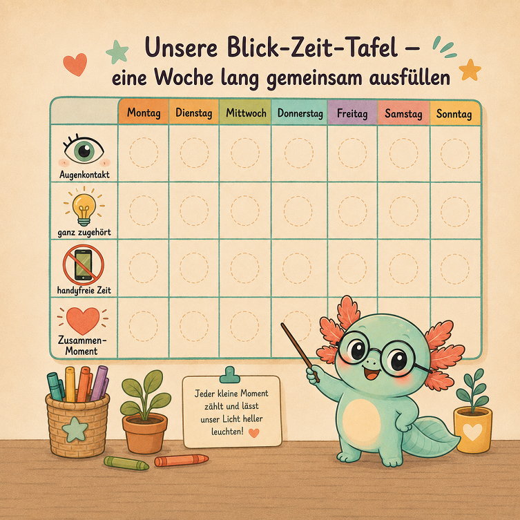 Die herausnehmbare Blick-Zeit-Tafel zum Ausfüllen