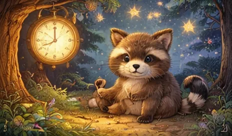 Der kleine Waschbär und die leise Nachtuhr